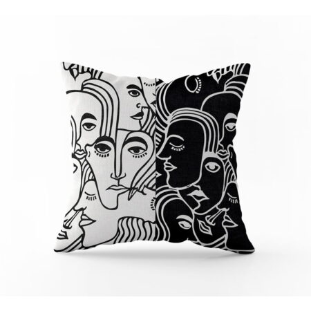 Coussin-Carré-Faces-equality-BlackBack-recto
