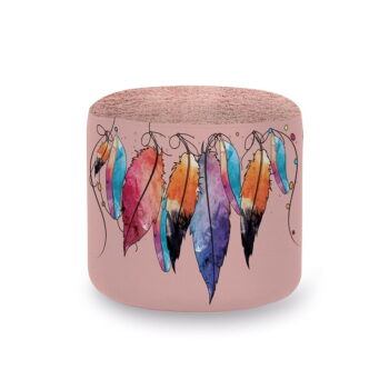 pouf-cylindrique-plumes-pink