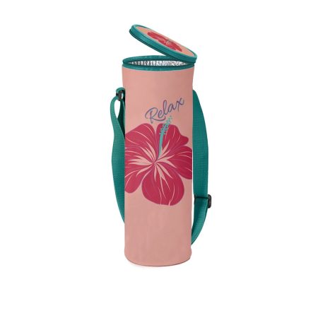 Porte Bouteille isotherme pink leaves