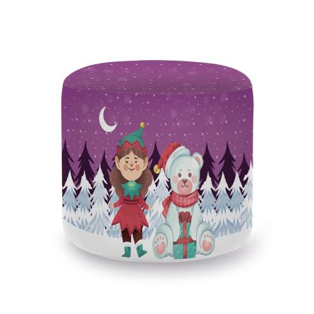 Pouf-cylindrique-Bears-_-Girl-Noel