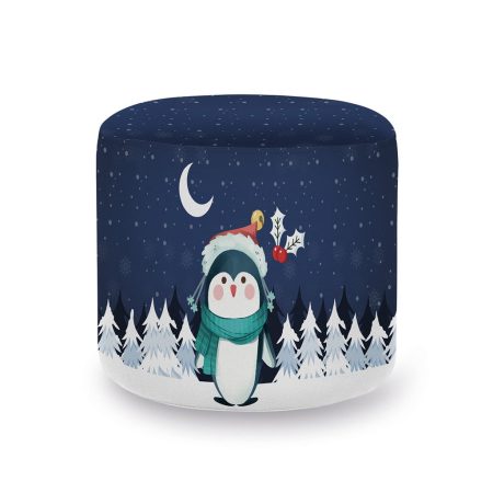 Pouf-cylindrique-Pinguin-Noel
