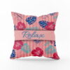 Recto coussin carré Coussin pink leaves
