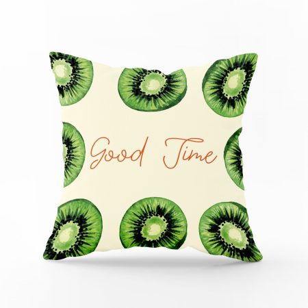 Recto coussin carré Kiwi bandes