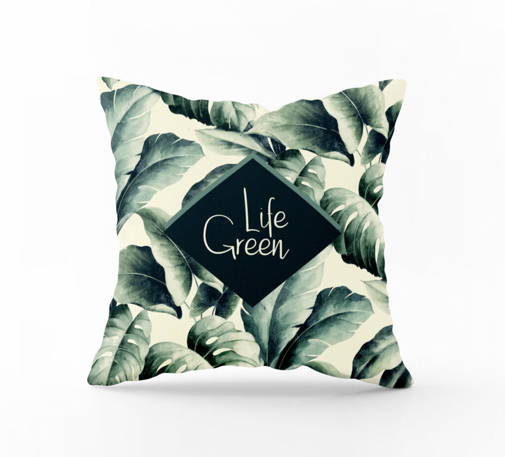 DUO ACCESSORIES Recto coussin carre Life green Coussin Outdoor Carré Life Green