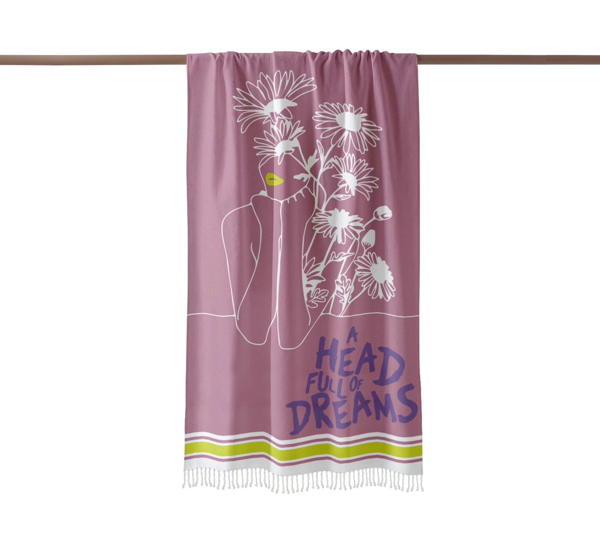 Fouta Admiring in flowers pink back
