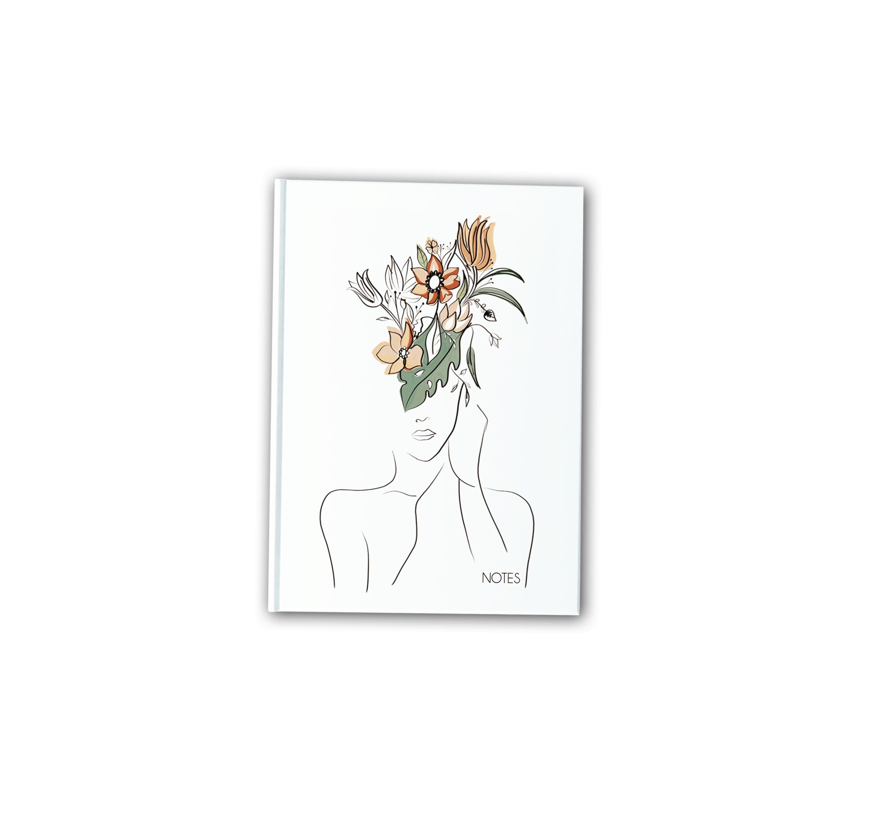 Bloc notes Line art hands flowres