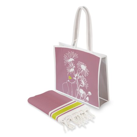 Pack plage Admiring in flowers pink back