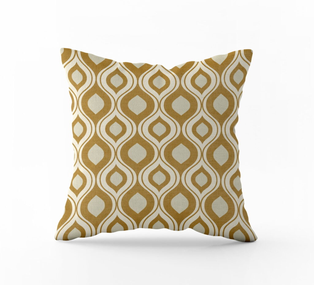 Coussin Carré Wavy yellow