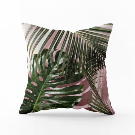 Coussin Carré life green pink recto
