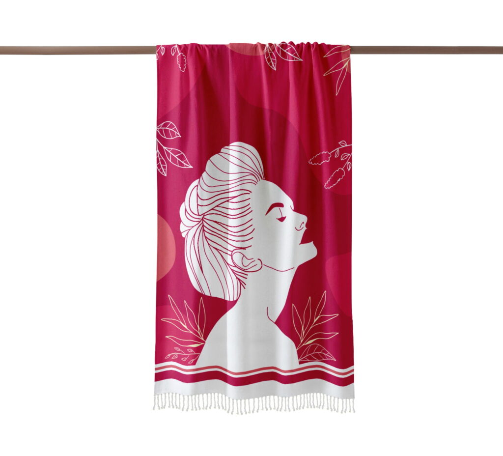 Fouta plage Lady in pink