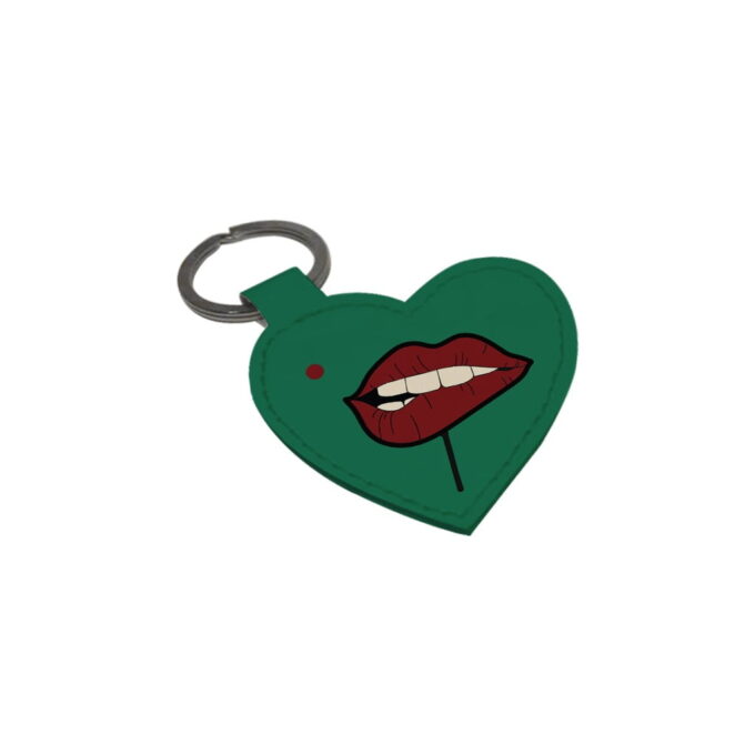 Porte clé lèvres vert