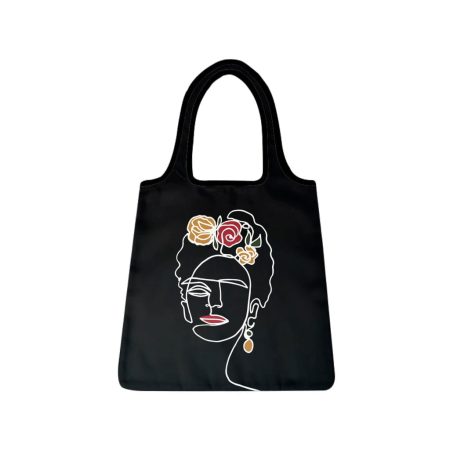 Totes bags bandolière Frida black white line