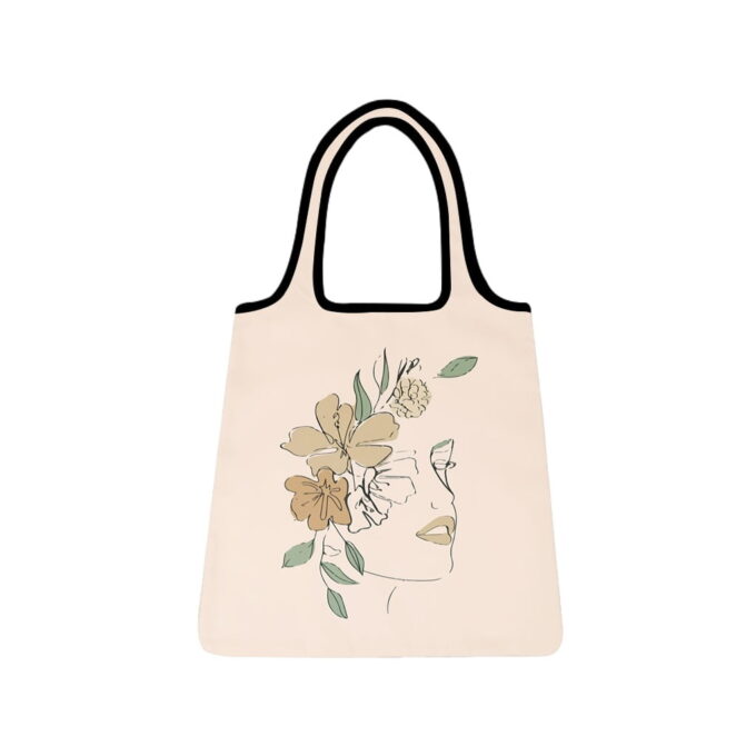Totes bags bandolière Side Face Flowers recto