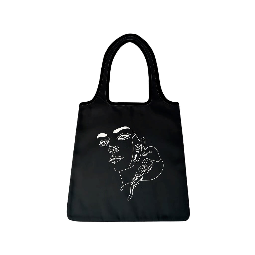 Totes bags bandolière ZINE black white verso