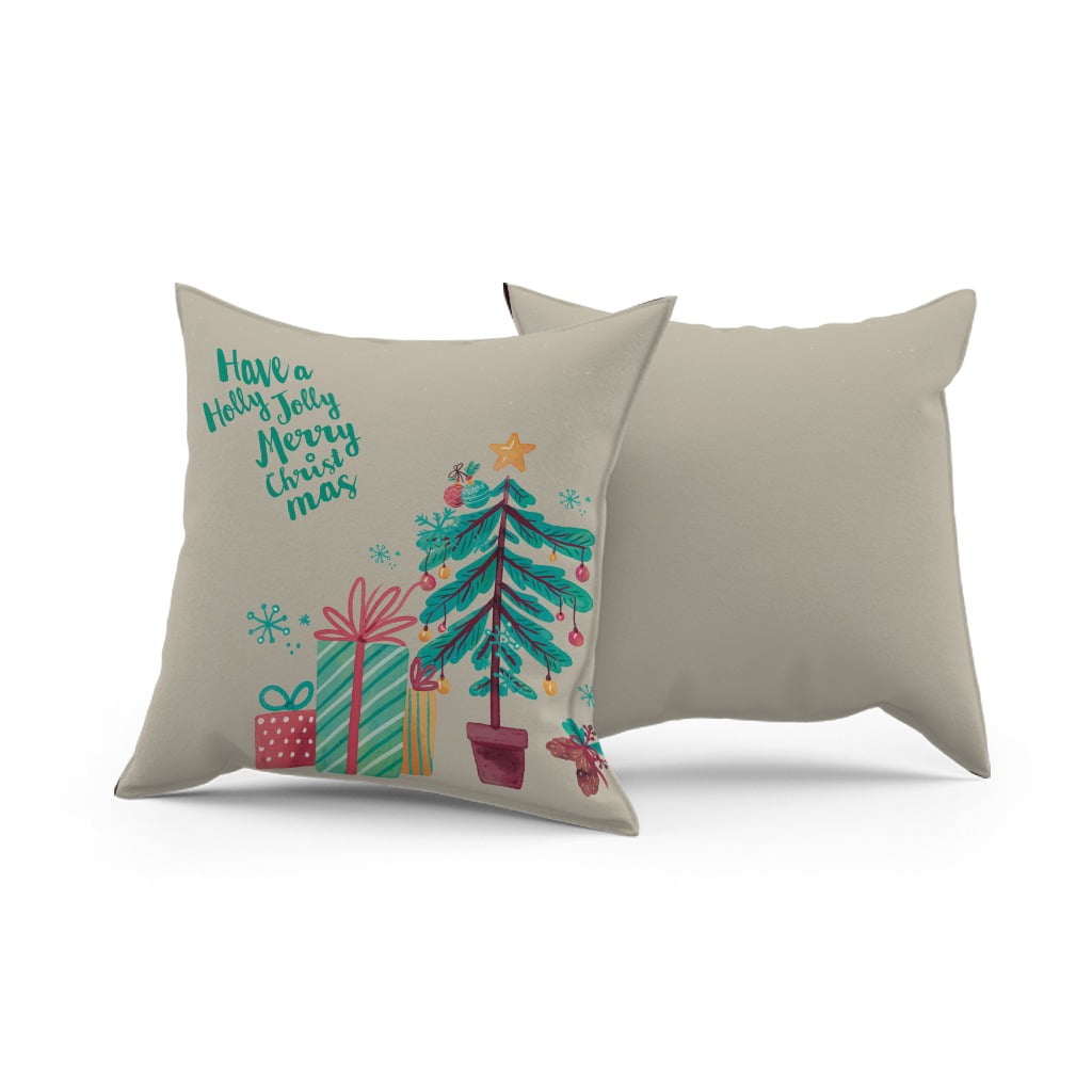 Coussin noel jolly merry grey gifts