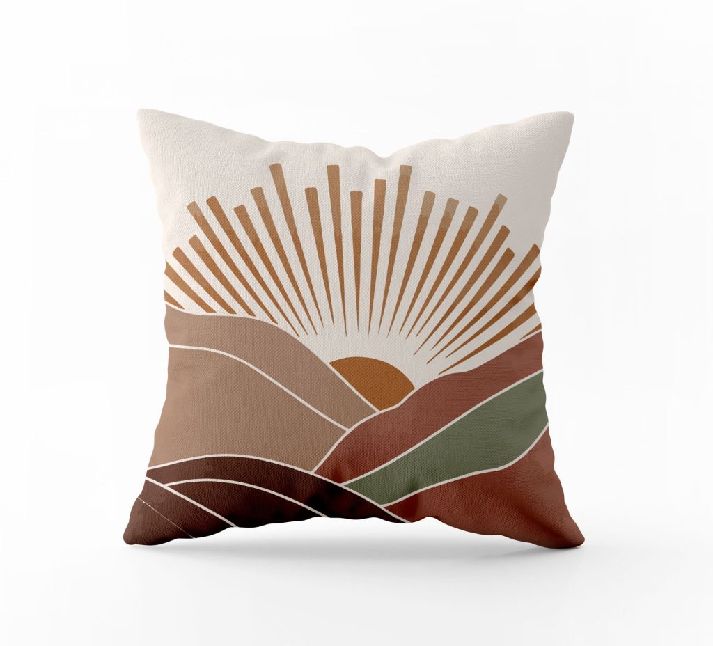 Coussin Carré Horizon Sunrise 1 Coussin carré Horizon Sunrise
