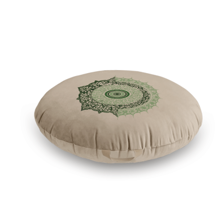 coussin de sol vue de face cercle vert BEIGE