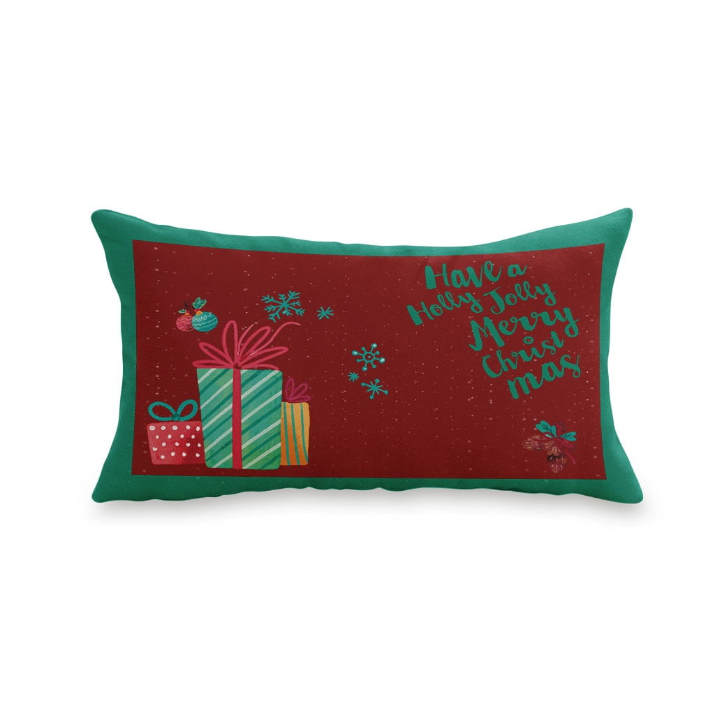 DUO ACCESSORIES Mockup coussin rectangulaire noel jolly merry red gifts Accueil