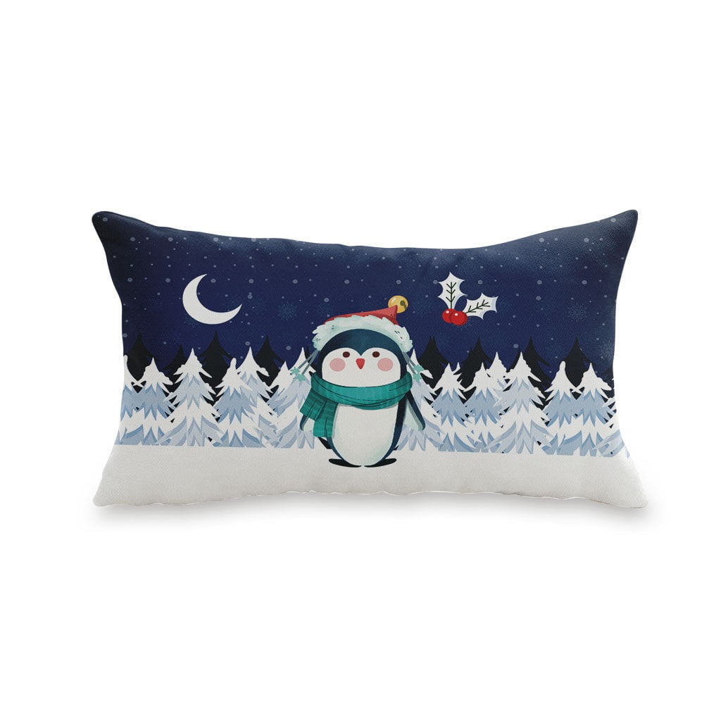 DUO ACCESSORIES Mockup coussin rectangulaire pinguin winter Coussin Rectangulaire Pinguin Winter