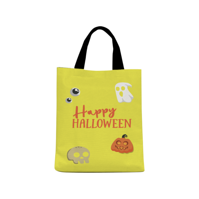 tote bag enfant yellow happy halloween