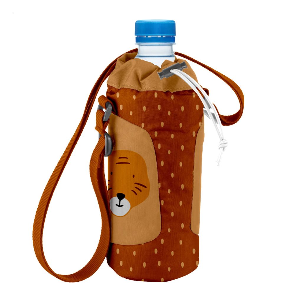 Housse isotherme pour gourde randonnée 1,2 à 1,5 litre gris/bleu